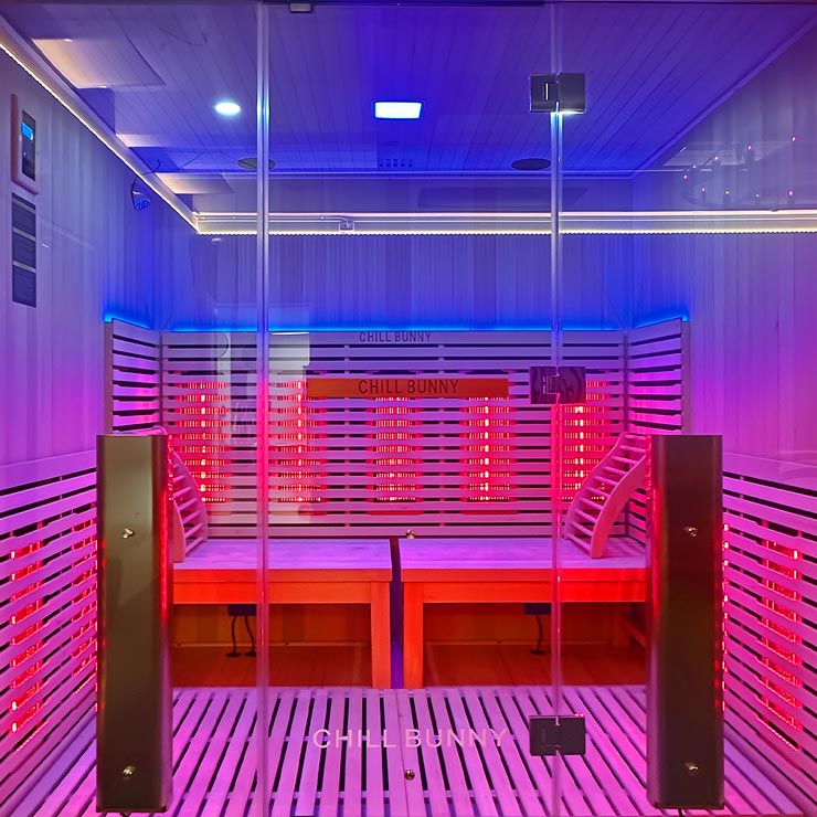 Infrared sauna at Hammer House Essendon recovery gym for post-workout muscle recovery and relaxation