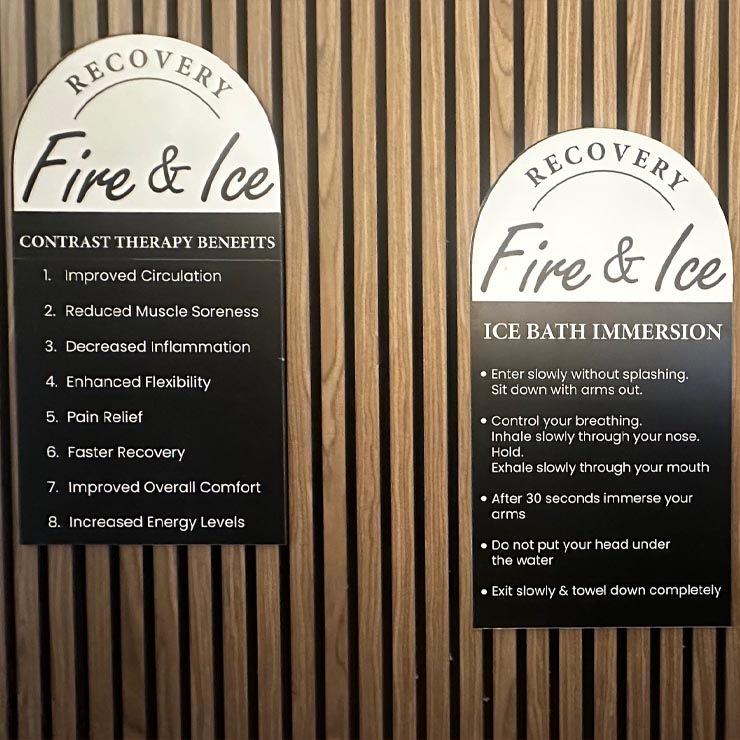 Complete recovery gym facility at Hammer House Essendon featuring sauna, ice baths and relaxation areas
